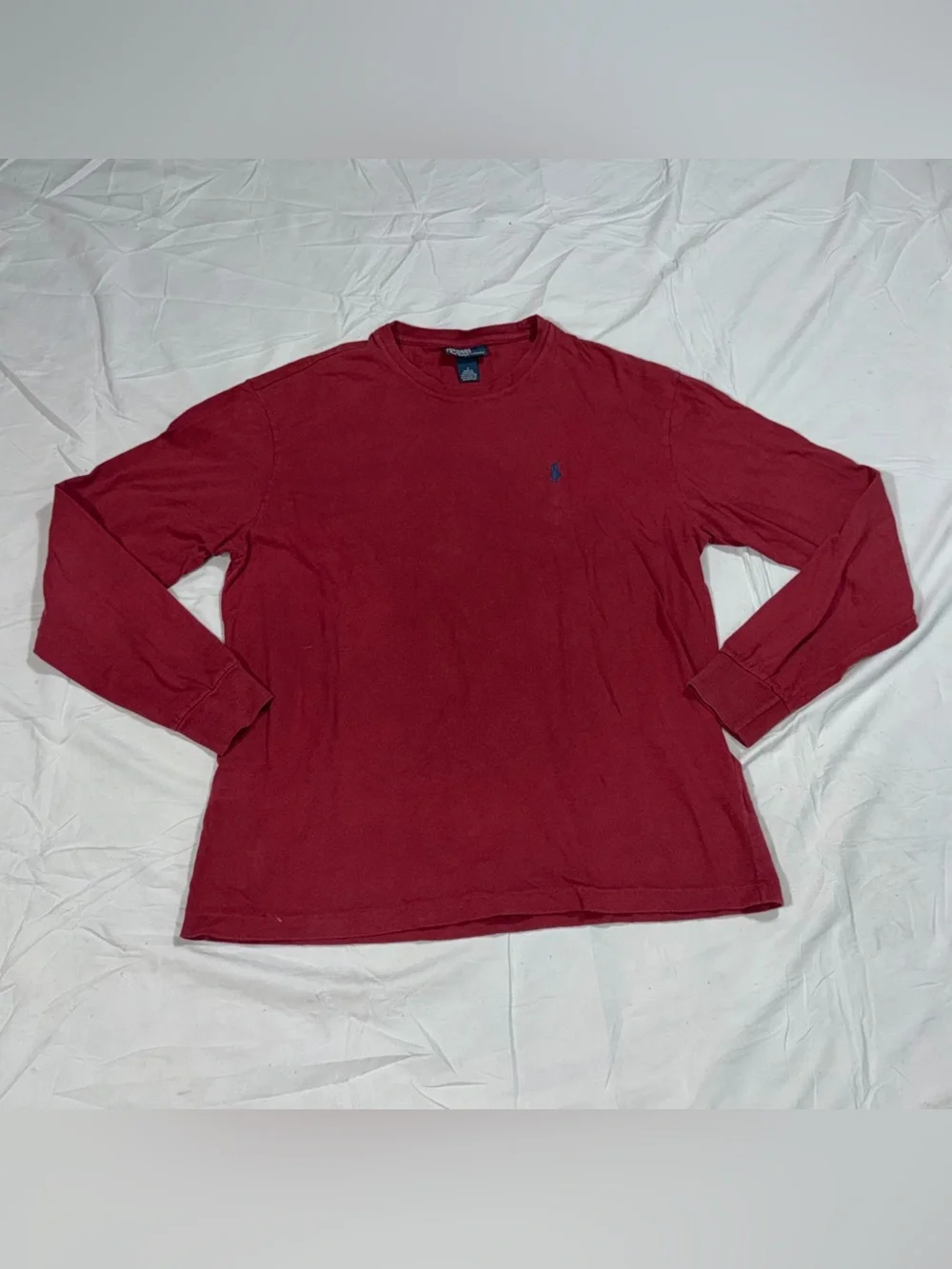 Polo Ralph Lauren Men's Burgundy Long Sleeve Crewneck Pony Tee Small B22
